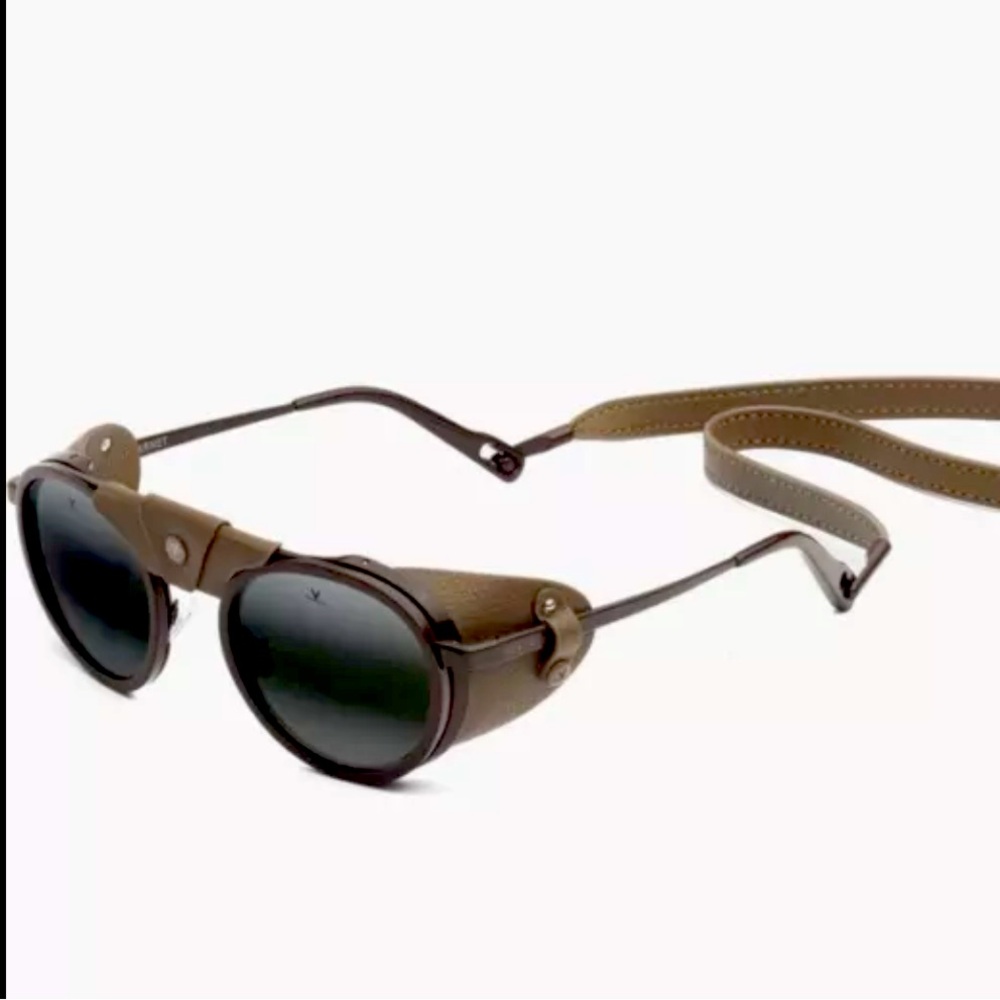 Vuarnet Sunglasses Glacier VL2114 Titanium Greylynx Brown Leather Nude 0…